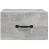 Wall-Mounted Bedside Cabinets - Concrete Grey Set of 2