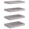 Concrete Grey Floating Wall Shelves - 4 Pcs | HipoMarket