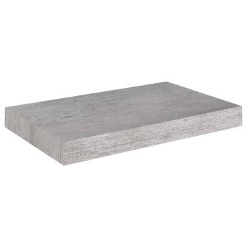 Concrete Grey Floating Wall Shelves - 4 Pcs | HipoMarket