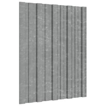 Galvanised Steel Roof Panels - 12 pcs, 60x45 cm - Durable & Strong