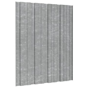 Galvanised Steel Roof Panels - 12 pcs, 60x45 cm - Durable & Strong