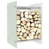 Elegant White Firewood Rack - 40x35x60 cm Glass Storage