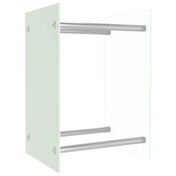 Elegant White Firewood Rack - 40x35x60 cm Glass Storage