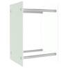 Elegant White Firewood Rack - 40x35x60 cm Glass Storage