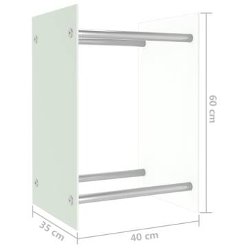 Elegant White Firewood Rack - 40x35x60 cm Glass Storage