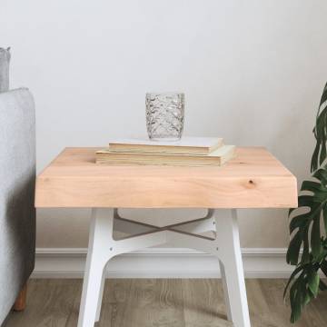 40x40 cm Untreated Solid Oak Wood Live Edge Table Top