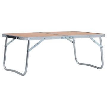 Folding Camping Table Brown Aluminium 60x40 cm | HipoMarket