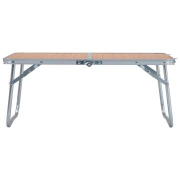 Folding Camping Table Brown Aluminium 60x40 cm | HipoMarket