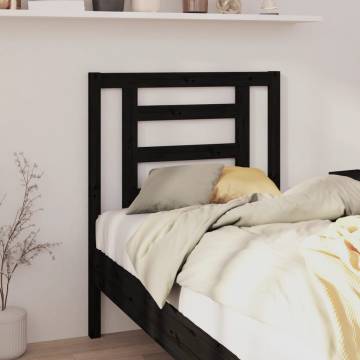 Stylish Black Bed Headboard - Solid Pine Wood | HipoMarket