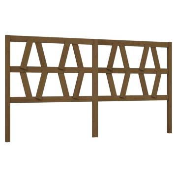 Stylish Honey Brown Pine Bed Headboard - 206x4x100 cm