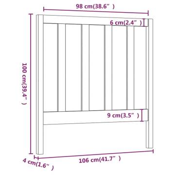 Pine Wood Bed Headboard 106x4x100 cm - Stylish Design