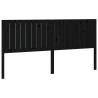 Stylish Black Solid Wood Bed Headboard - 185.5x4x100 cm