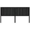 Stylish Black Solid Wood Bed Headboard - 185.5x4x100 cm