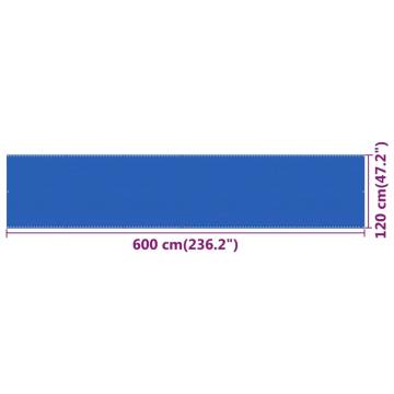 Blue Balcony Screen 120x600 cm HDPE - Privacy & Style