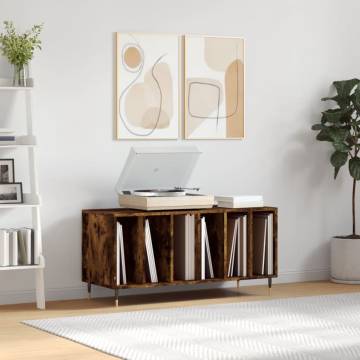 Record Cabinet Smoked Oak - Stylish Storage for Vinyl Records