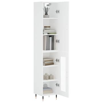 Stylish Highboard White 34.5x34x180 cm - Hipomarket UK