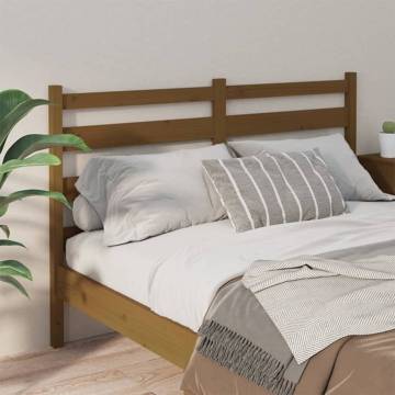 Stylish Honey Brown Bed Headboard | Solid Pine Wood 156x4x100cm