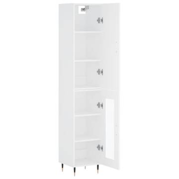 Stylish Highboard White 34.5x34x180 cm - Hipomarket UK