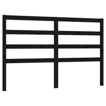 Stylish Black Bed Headboard - Solid Pine Wood - 156x4x100 cm