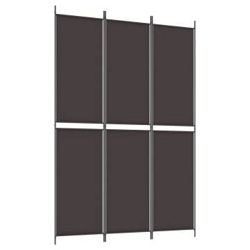 3-Panel Brown Room Divider - 150x220 cm Fabric Privacy Screen