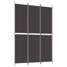 3-Panel Brown Room Divider - 150x220 cm Fabric Privacy Screen