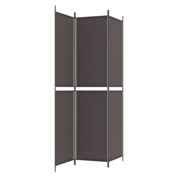 3-Panel Brown Room Divider - 150x220 cm Fabric Privacy Screen