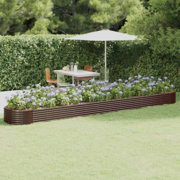 Garden Raised Bed Powder-coated Steel 544x100x36 cm - Brown