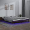 LED Bed Frame Honey Brown 120x190cm Small Double Solid Wood Colour honey brown Size 120 x 190 cm 