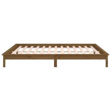 LED Bed Frame Honey Brown 120x190cm - Small Double Design