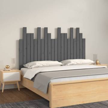 Elegant Grey Wall Headboard 127.5x3x80 cm Solid Pine Wood