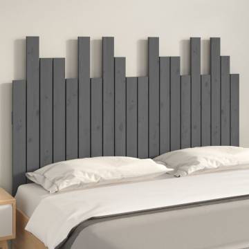 Elegant Grey Wall Headboard 127.5x3x80 cm Solid Pine Wood