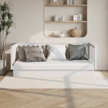 Day Bed White 80x200 cm - Solid Pine Wood | Hipomarket