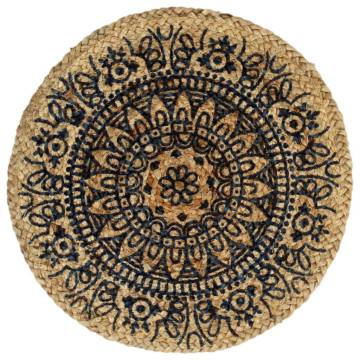 Placemats 6 pcs Dark Blue 38 cm Round Jute | Hipo Market