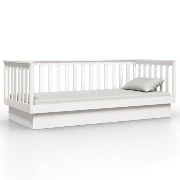 Day Bed White 80x200 cm - Solid Pine Wood | Hipomarket