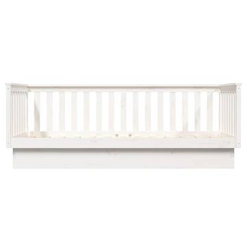 Day Bed White 80x200 cm - Solid Pine Wood | Hipomarket