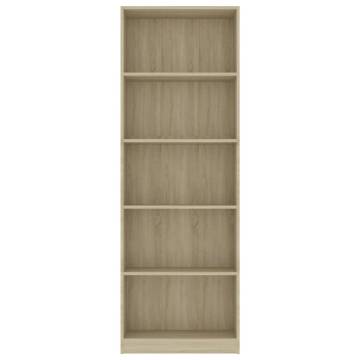 5-Tier Book Cabinet Sonoma Oak - Modern Storage Solution