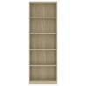 5-Tier Book Cabinet Sonoma Oak - Modern Storage Solution