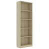 5-Tier Book Cabinet Sonoma Oak - Modern Storage Solution