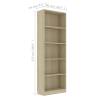 5-Tier Book Cabinet Sonoma Oak - Modern Storage Solution