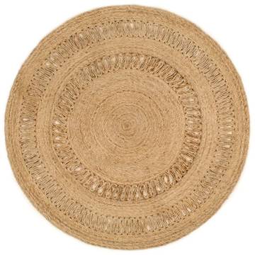 Hand-braided Jute Area Rug 150 cm Round - Natural Decor