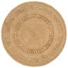 Area Rug Hand-braided Jute 150 cm Round Diameter 150 cm 