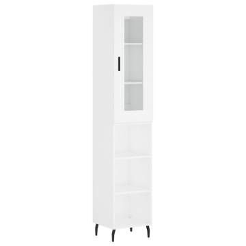 Stylish Highboard White 34.5x34x180 cm - HipoMarket