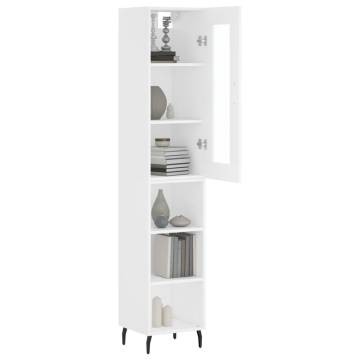 Stylish Highboard White 34.5x34x180 cm - HipoMarket