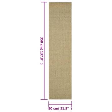 Natural Sisal Rug 80x350 cm Green - Durable & Stylish