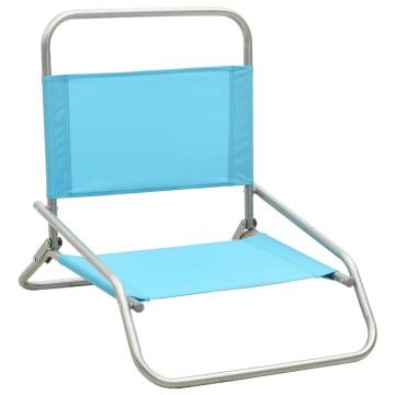 Folding Beach Chairs Set - 2 pcs Turquoise Fabric | Hipomarket