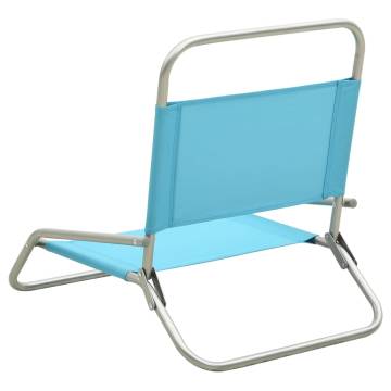 Folding Beach Chairs Set - 2 pcs Turquoise Fabric | Hipomarket