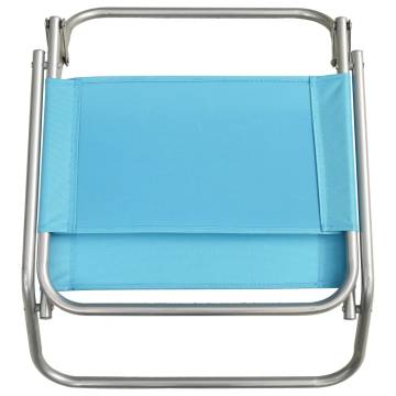 Folding Beach Chairs Set - 2 pcs Turquoise Fabric | Hipomarket