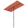 Outdoor Parasol with Aluminium Pole - 180x110 cm Terracotta