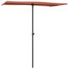 Outdoor Parasol with Aluminium Pole - 180x110 cm Terracotta