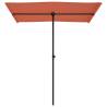 Outdoor Parasol with Aluminium Pole - 180x110 cm Terracotta